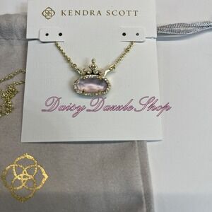 Disney Kendra Scott Elisa Necklace Rapunzel Princess Tangled Purple Gold Crown💜